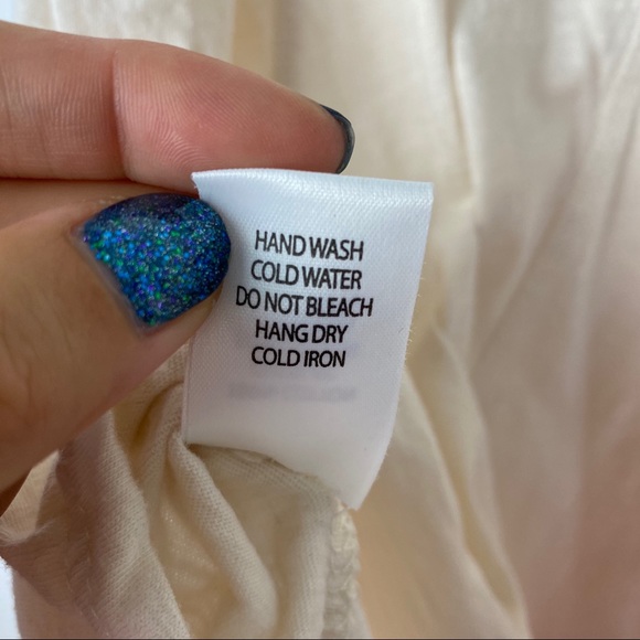 Cynthia Rowley cream crochet neckline cotton top L - Picture 8 of 9